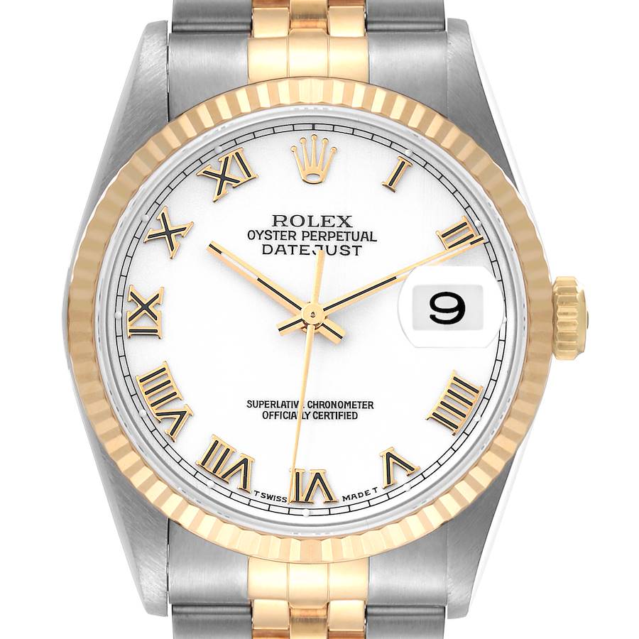 NOT FOR SALE Rolex Datejust Steel Yellow Gold White Roman Dial Mens Watch 16233 PARTIAL PAYMENT SwissWatchExpo