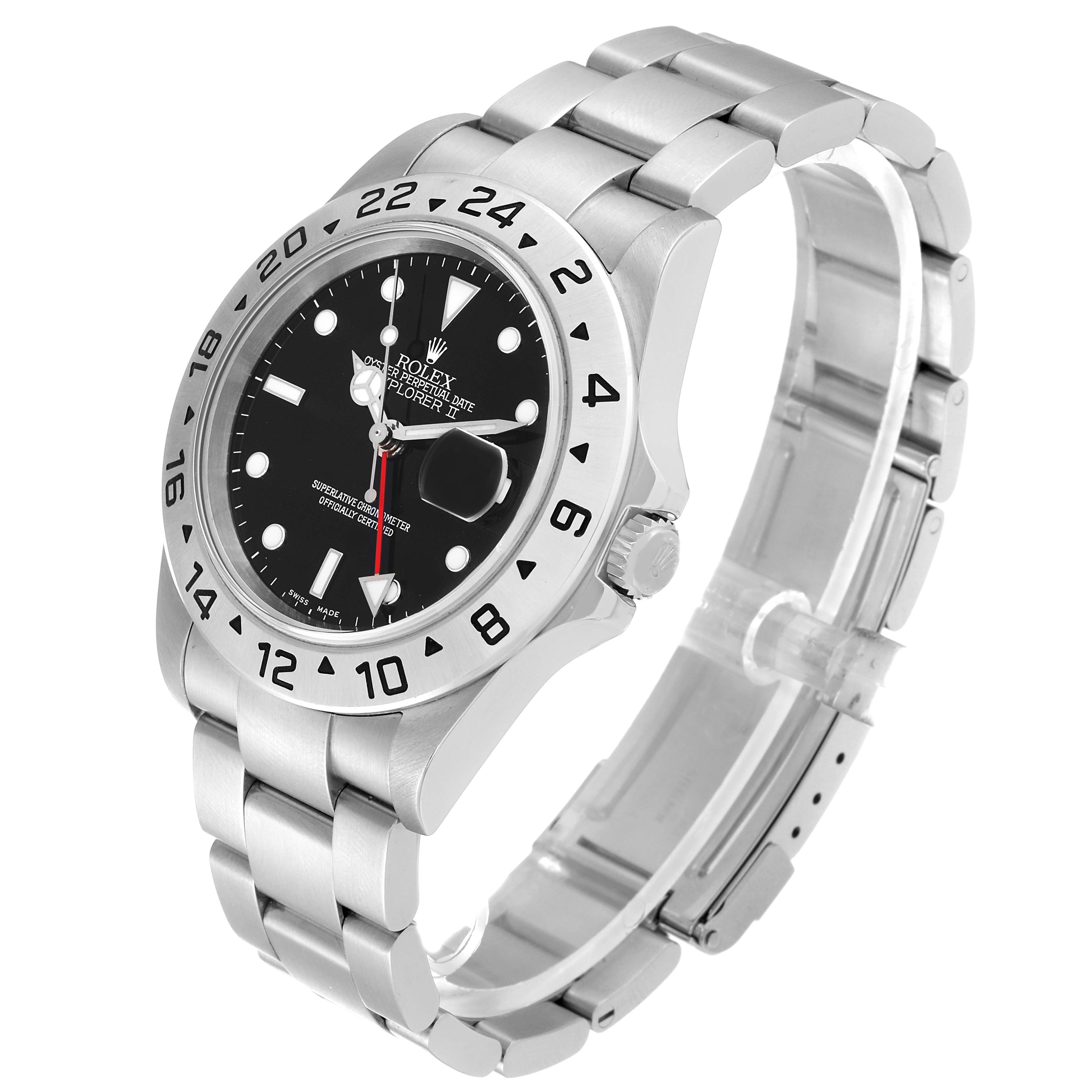 The image shows a Rolex Explorer 16570 Men's Stainless Steel Black Dial 16570 Men's Stainless Steel Black Dial watch at an angle highlighting the face, bezel, crown, and partial bracelet.