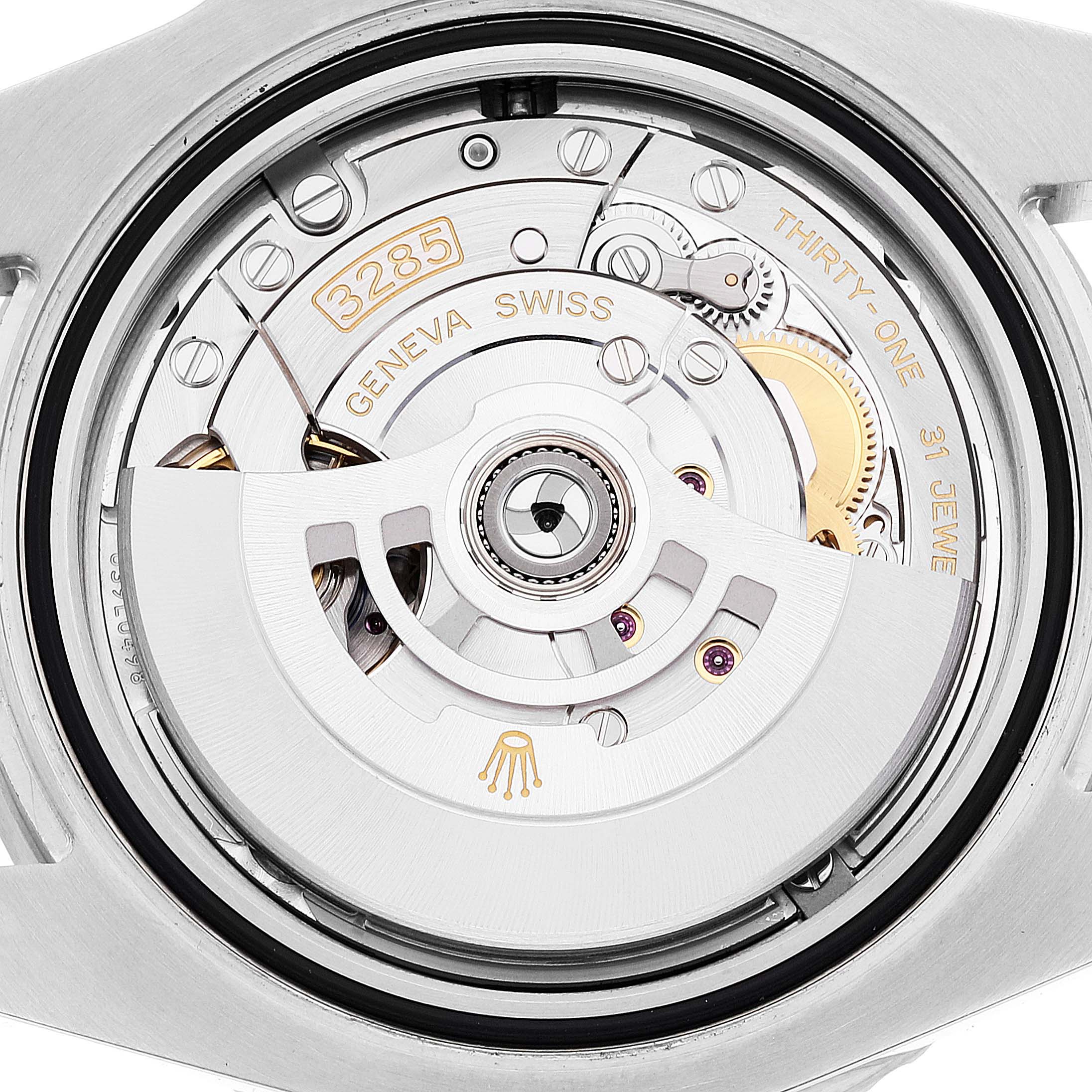 The image shows the back view of the Rolex GMT-Master 126710 Men
s Stainless Steel Black Dial 126710 Men
s Stainless Steel Black Dial
s movement and internal mechanism.