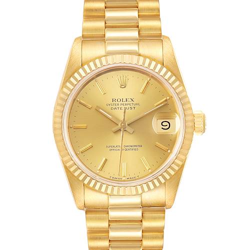 Photo of Rolex President Datejust 31mm Midsize Yellow Gold Ladies Watch 68278