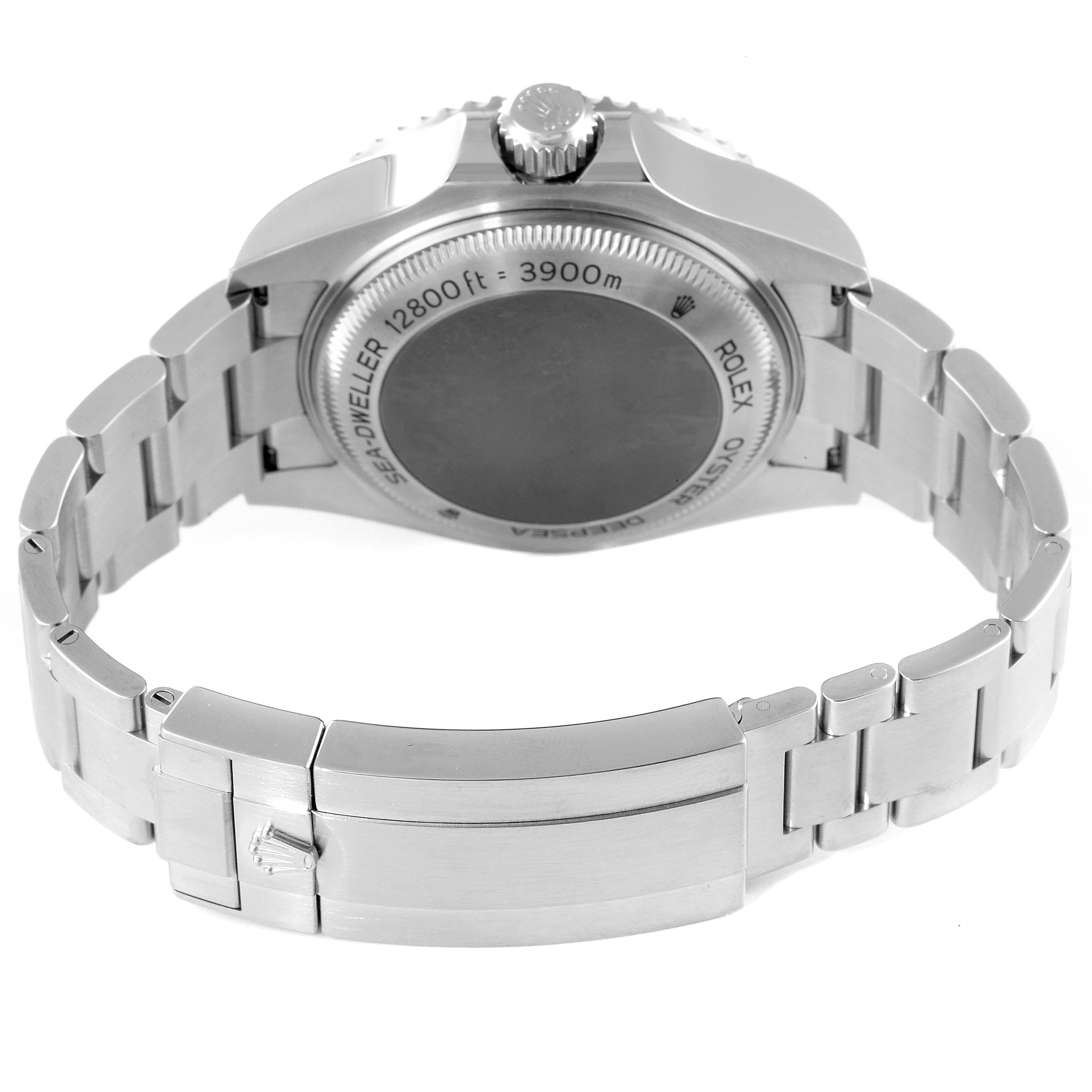 This image shows the back case and bracelet of a Rolex Sea-Dweller 126660 Men
s Stainless Steel Black Dial 126660 Men
s Stainless Steel Black Dial watch.