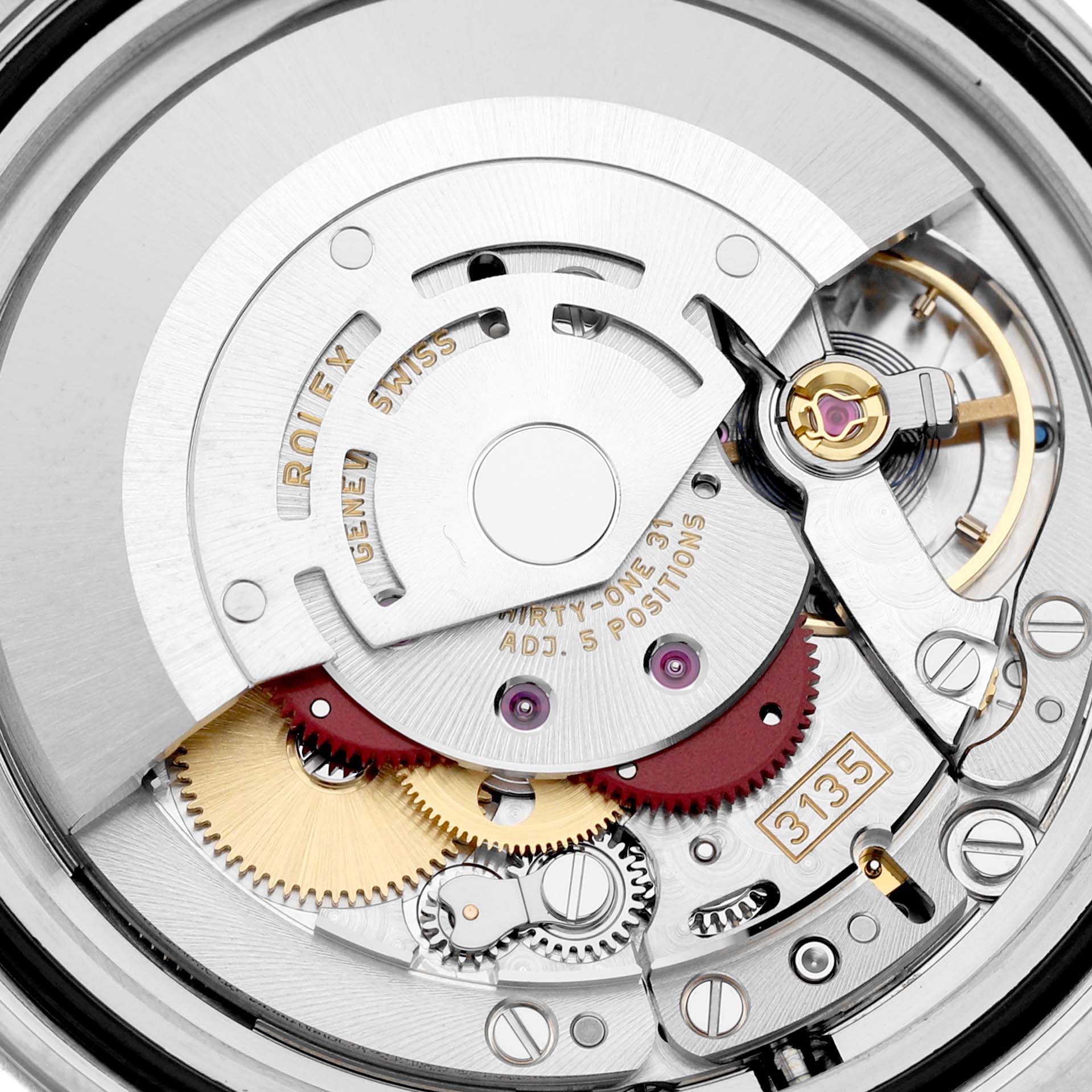 The image shows the movement and internal mechanism of a Rolex Submariner 116613LN Men
s Steel and Gold (two tone) Black Dial 116613LN Men
s Steel and Gold (two tone) Black Dial watch.
