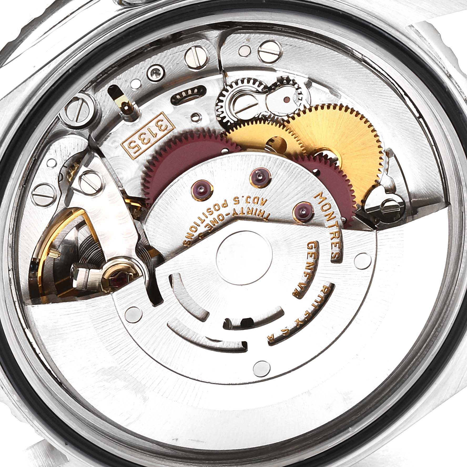 This image shows the internal mechanism and components of a Rolex Turn-o-Graph 16264 Men's Stainless Steel Black Dial 16264 Men's Stainless Steel Black Dial watch from a close-up angle.