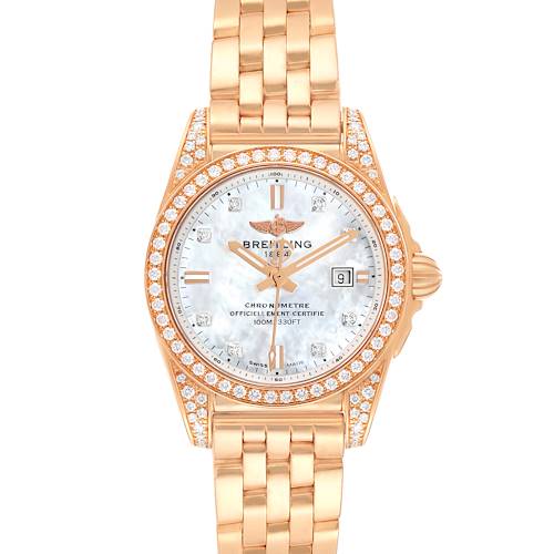 Photo of Breitling Galactic 29 Mother of Pearl Dial Rose Gold Diamond Ladies Watch H72348 Card