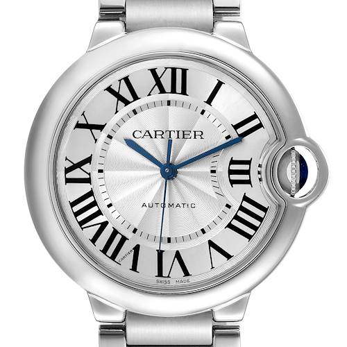 Photo of Cartier Ballon Bleu Midsize Silver Dial Steel Ladies Watch W6920046 Box Papers