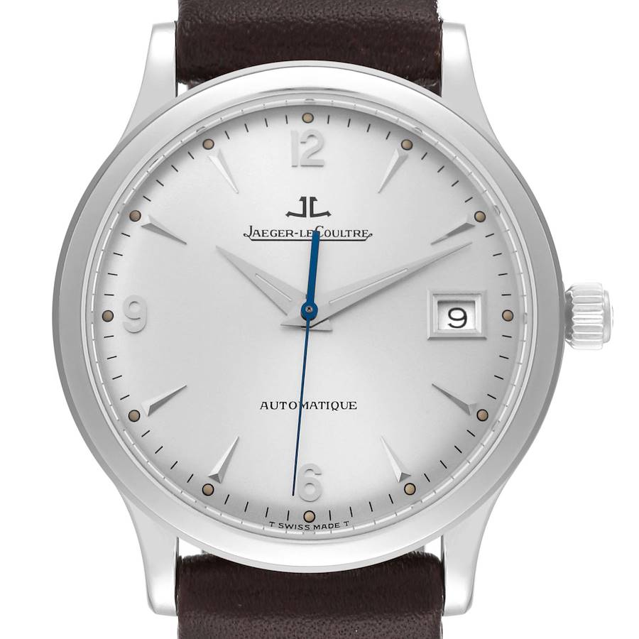 Jaeger Lecoultre Master Grande Taille Date Steel Mens Watch 140.8.89 Box Papers SwissWatchExpo