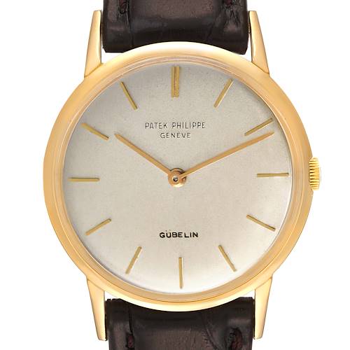 Photo of Patek Philippe Calatrava Yellow Gold Silver Dial Vintage Mens Watch 3416 Papers