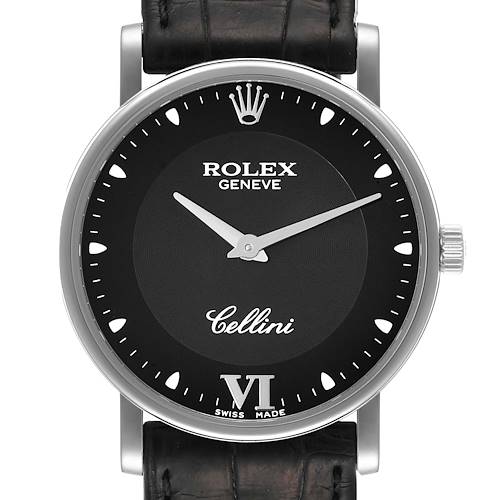 Photo of Rolex Cellini Classic 32mm White Gold Black Dial Mens Watch 5115
