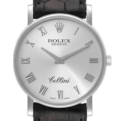 Photo of Rolex Cellini Classic White Gold Silver Dial Mens Watch 5115 Box Papers