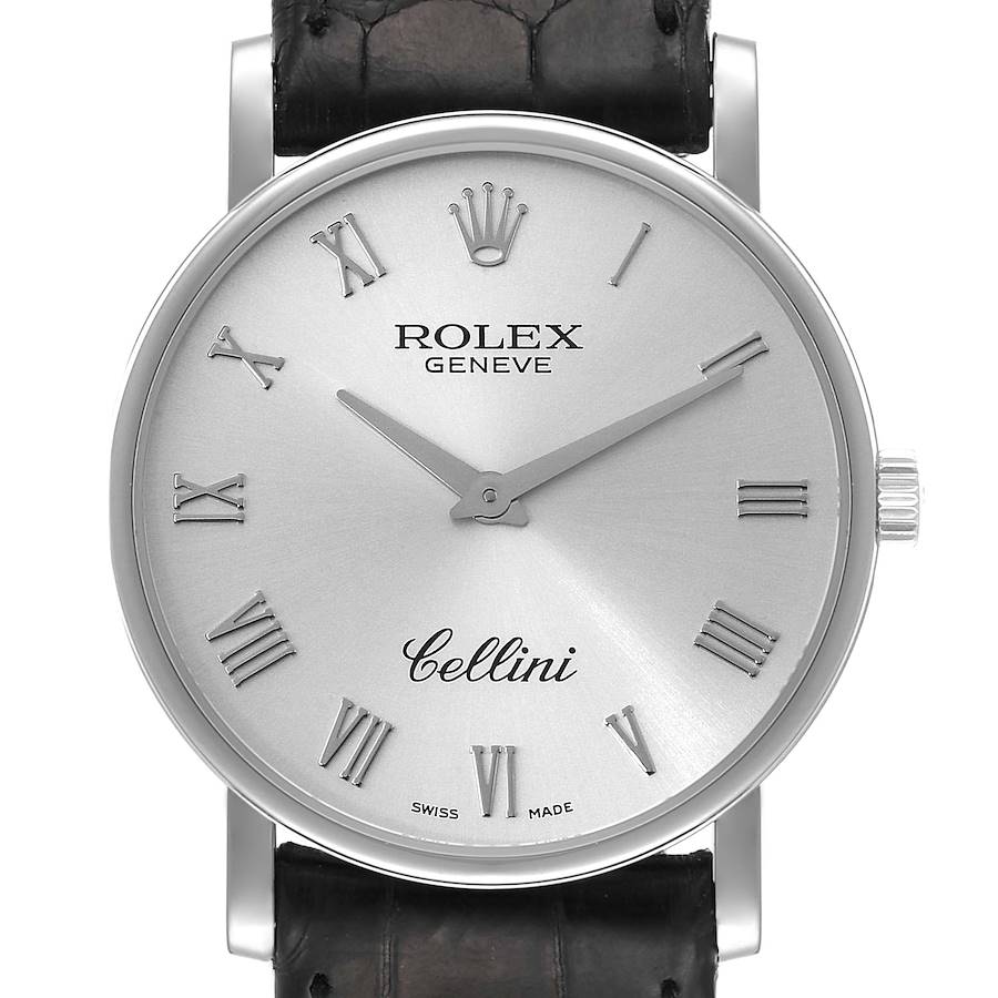 Rolex Cellini Classic White Gold Silver Dial Mens Watch 5115 Box Papers SwissWatchExpo