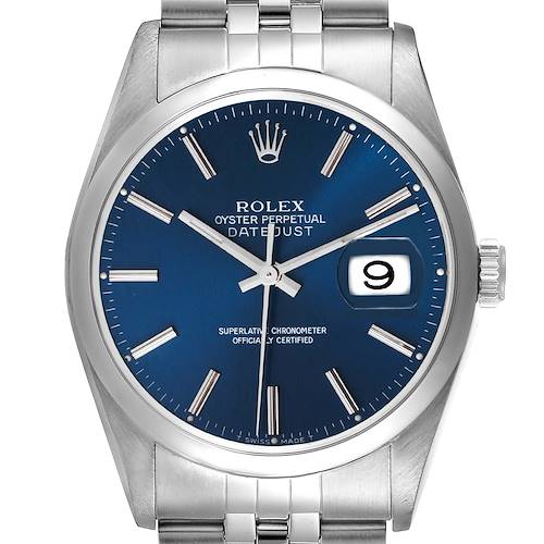 Photo of Rolex Datejust Blue Dial Jubilee Bracelet Steel Mens Watch 16200