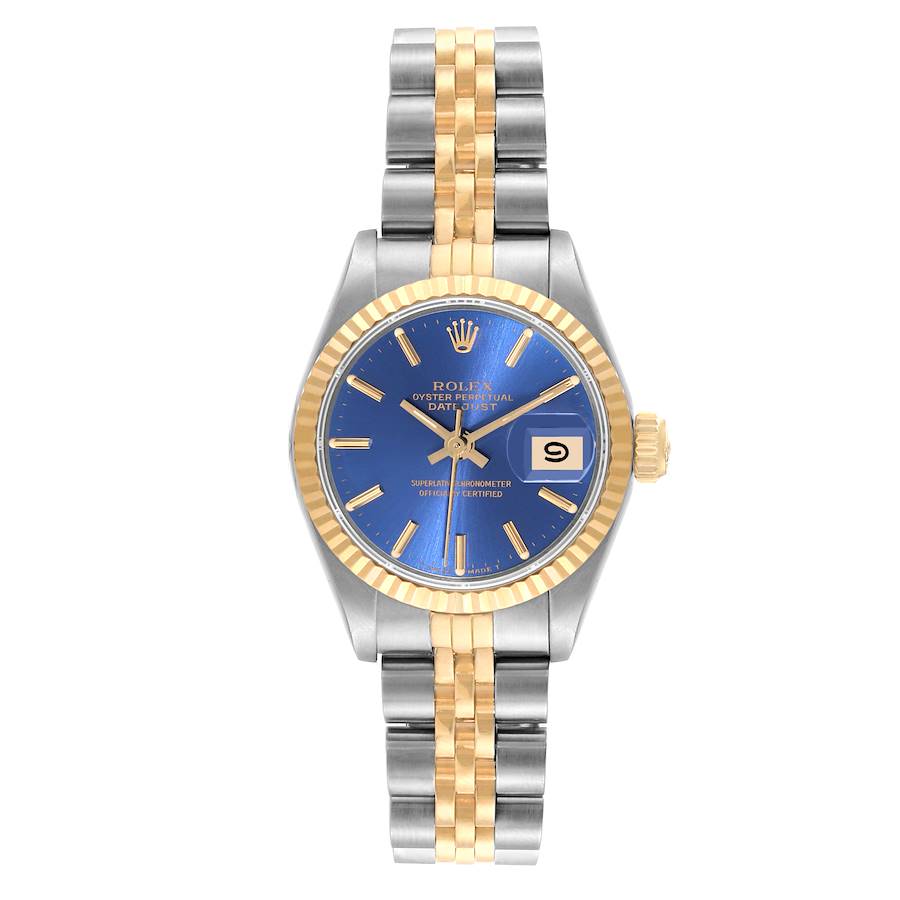 Rolex Datejust Blue Dial Steel Yellow Gold Ladies Watch 69173