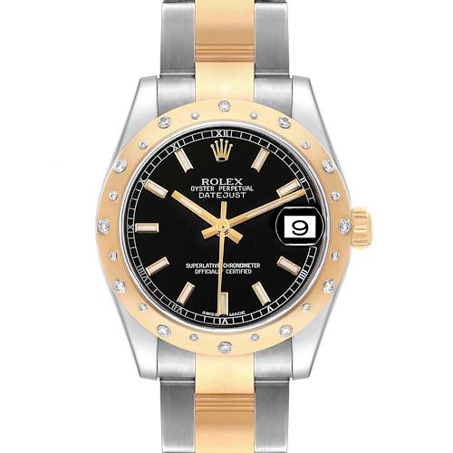 Photo of Rolex Datejust Midsize Steel Yellow Gold Diamond Ladies Watch 178343 Box Card