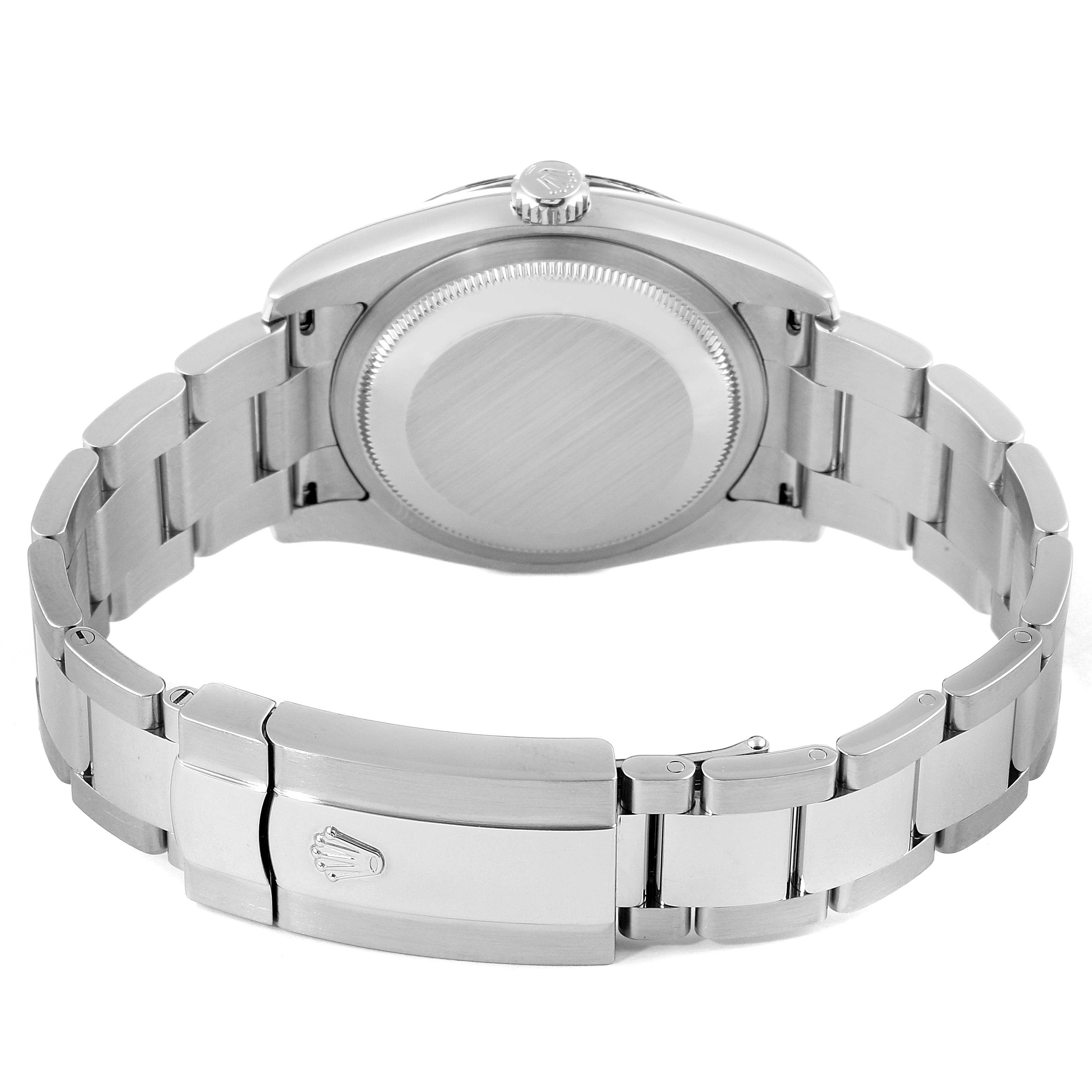 This image shows the back and bracelet clasp of a Rolex Turn-o-Graph 116264 Men
s Stainless Steel Black Dial 116264 Men
s Stainless Steel Black Dial watch from a rear angle.