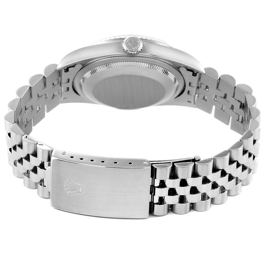 Rolex Datejust White Dial Fluted Bezel Steel White Gold Mens Watch