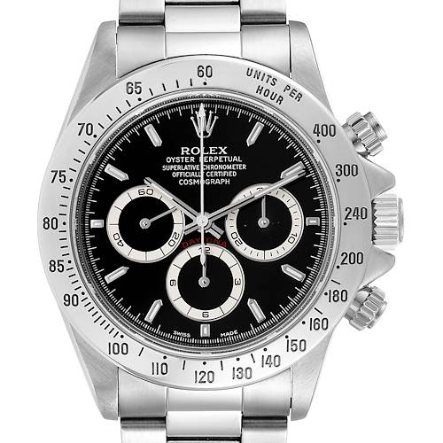 Photo of Rolex Daytona Zenith Movement Black Dial Chronograph Steel Watch 16520 Box Papers PARTIAL PAYMENT
