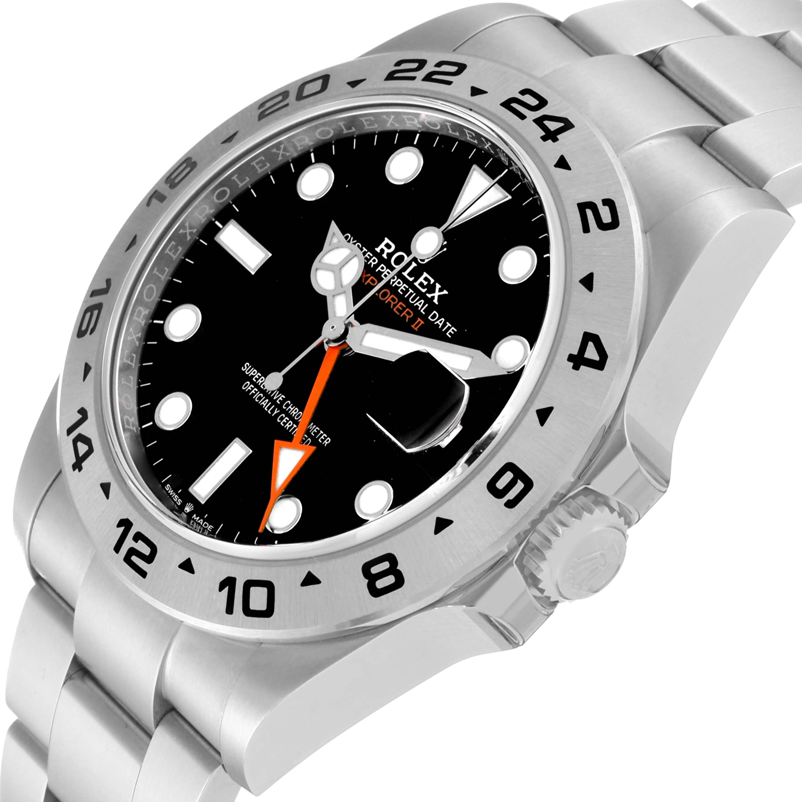 The image shows a close-up angled view of the Rolex Explorer 226570 Men
s Stainless Steel Black Dial 226570 Men
s Stainless Steel Black Dial watch, displaying the face, bezel, and part of the bracelet.