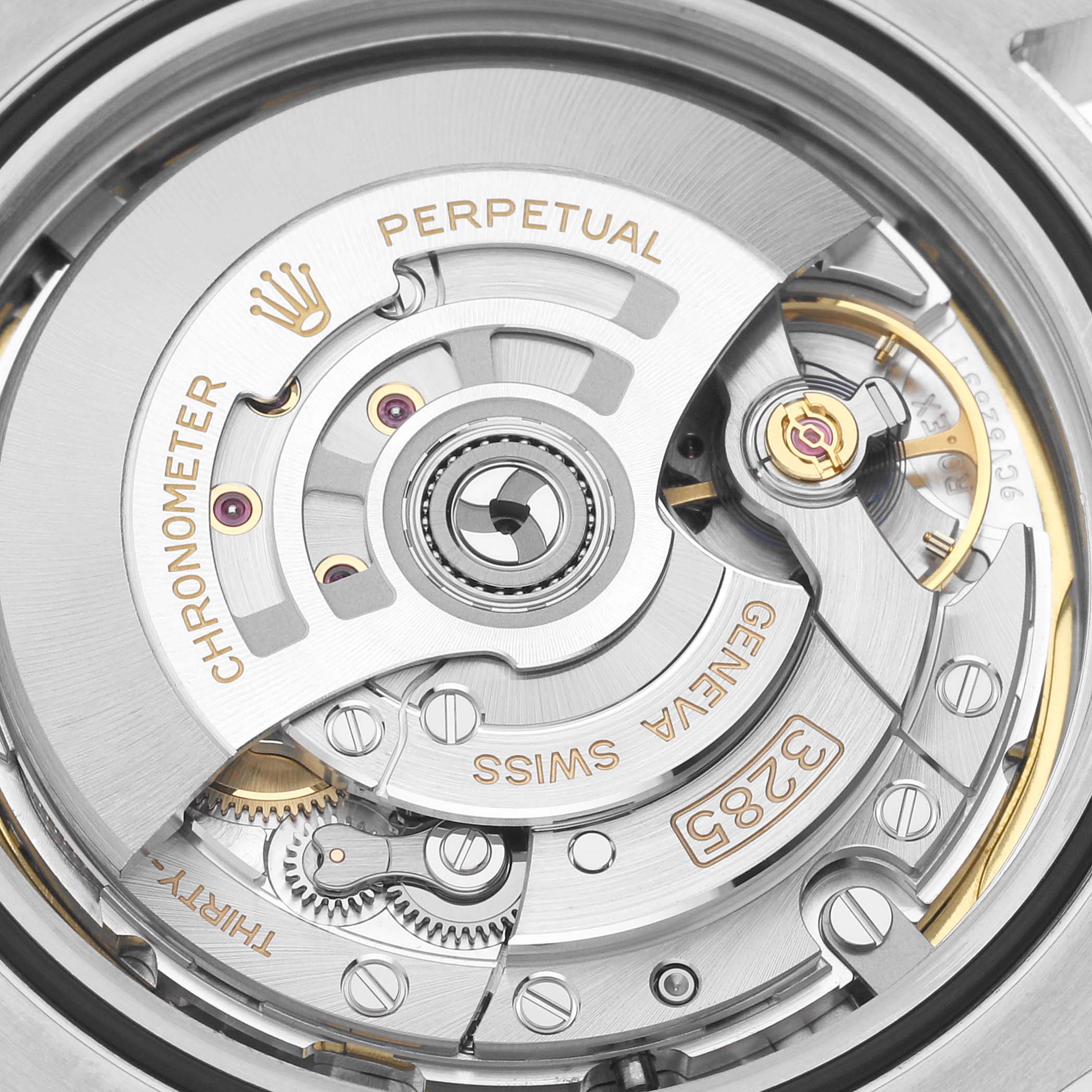This image shows the internal movement and intricate mechanisms of the Rolex Explorer 226570 Men
s Stainless Steel Black Dial 226570 Men
s Stainless Steel Black Dial watch.