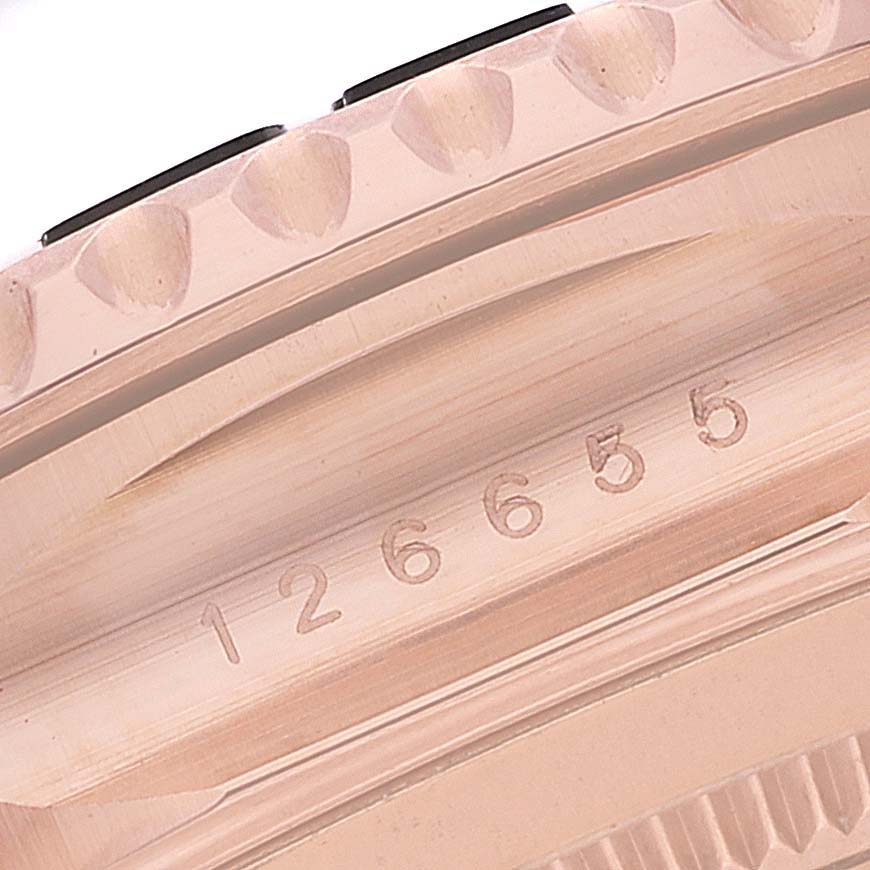 Close-up angle of the Yacht-Master model by Rolex showing the case and reference number 126655.