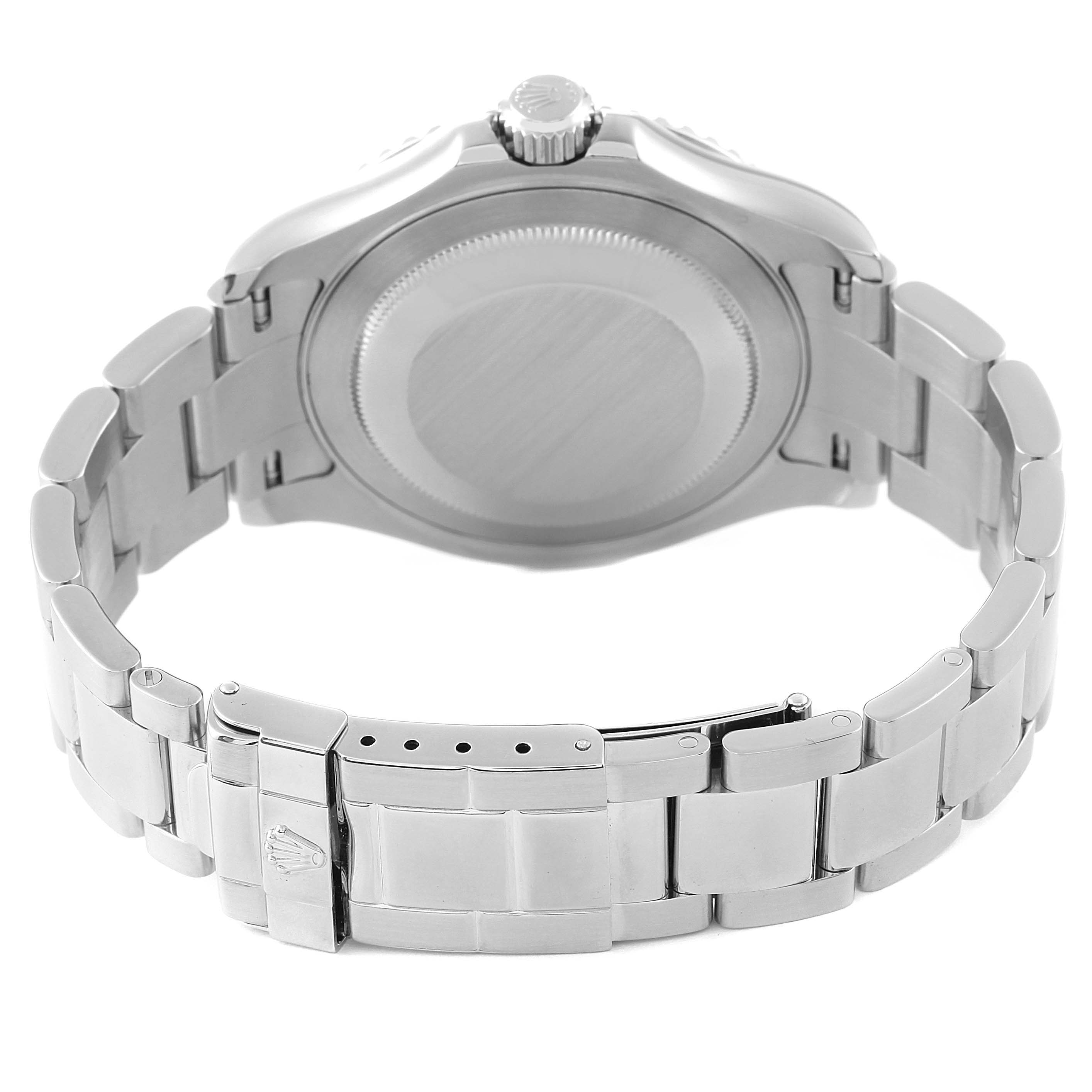 This image shows the back case and bracelet of a Rolex Yacht-Master 16622 Men's Stainless Steel Silver Dial 16622 Men's Stainless Steel Silver Dial watch.