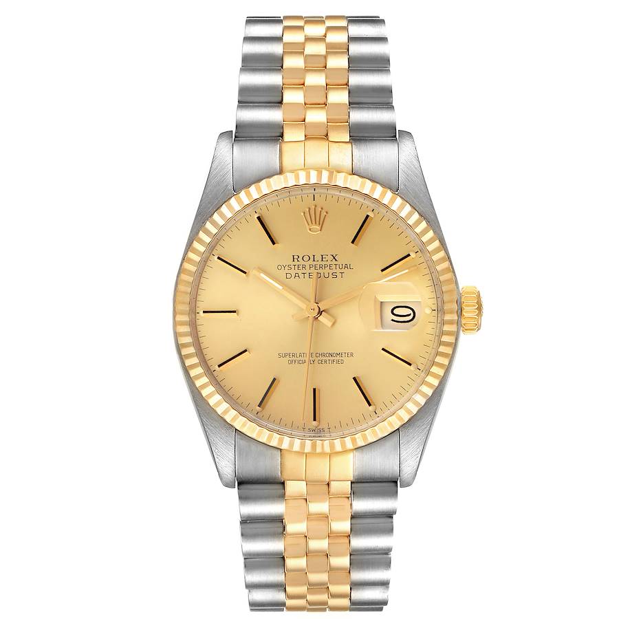 Rolex Datejust 36 Steel Yellow Gold Dial Vintage Mens Watch |