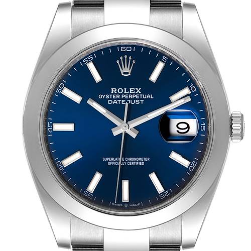 Photo of NOT FOR SALE Rolex Datejust 41 Blue Dial Smooth Bezel Steel Mens Watch 126300 Box Card Partial Payment