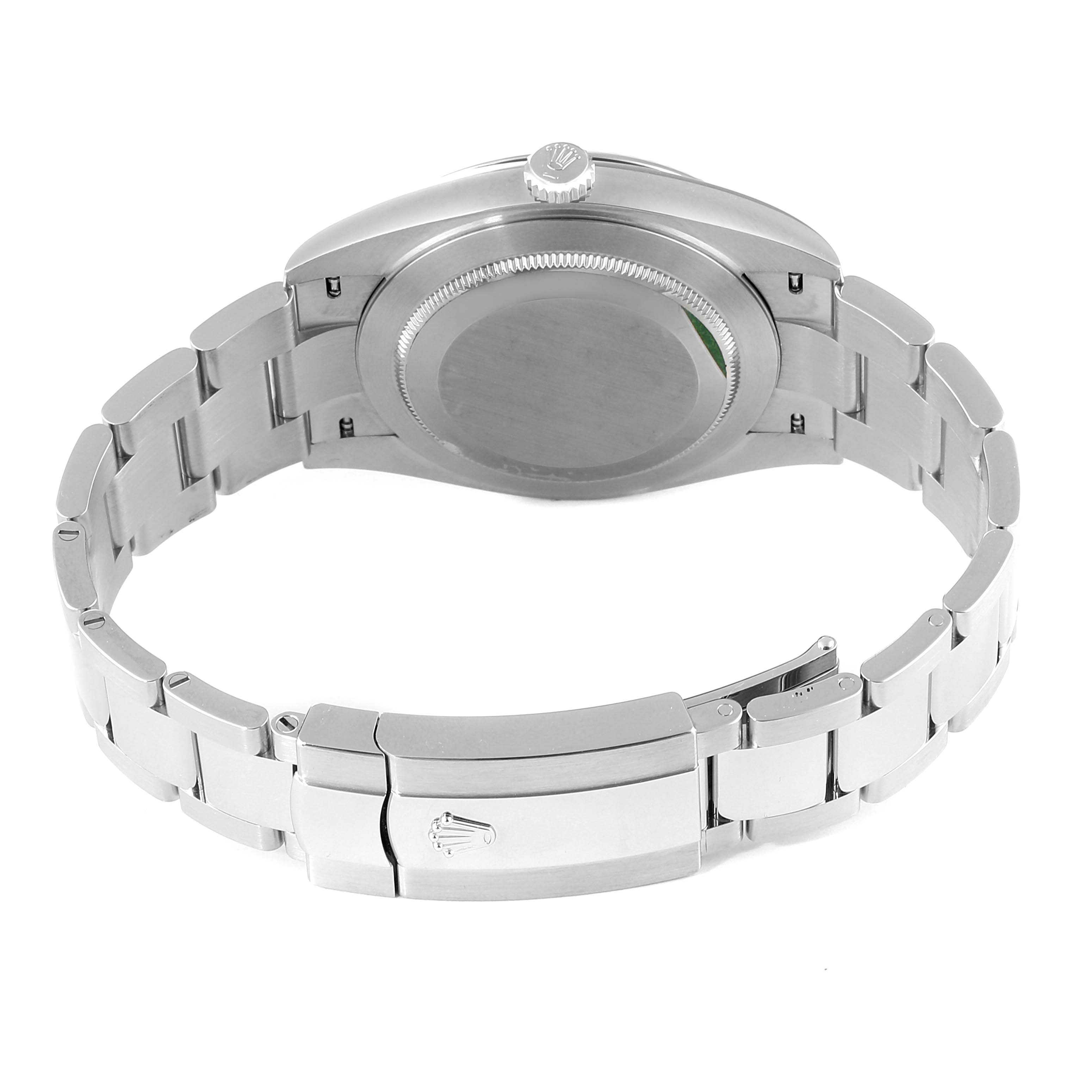 The image shows the back and bracelet clasp of the Rolex Datejust 41 126334 Men's Stainless Steel Grey Dial 126334 Men's Stainless Steel Grey Dial watch.