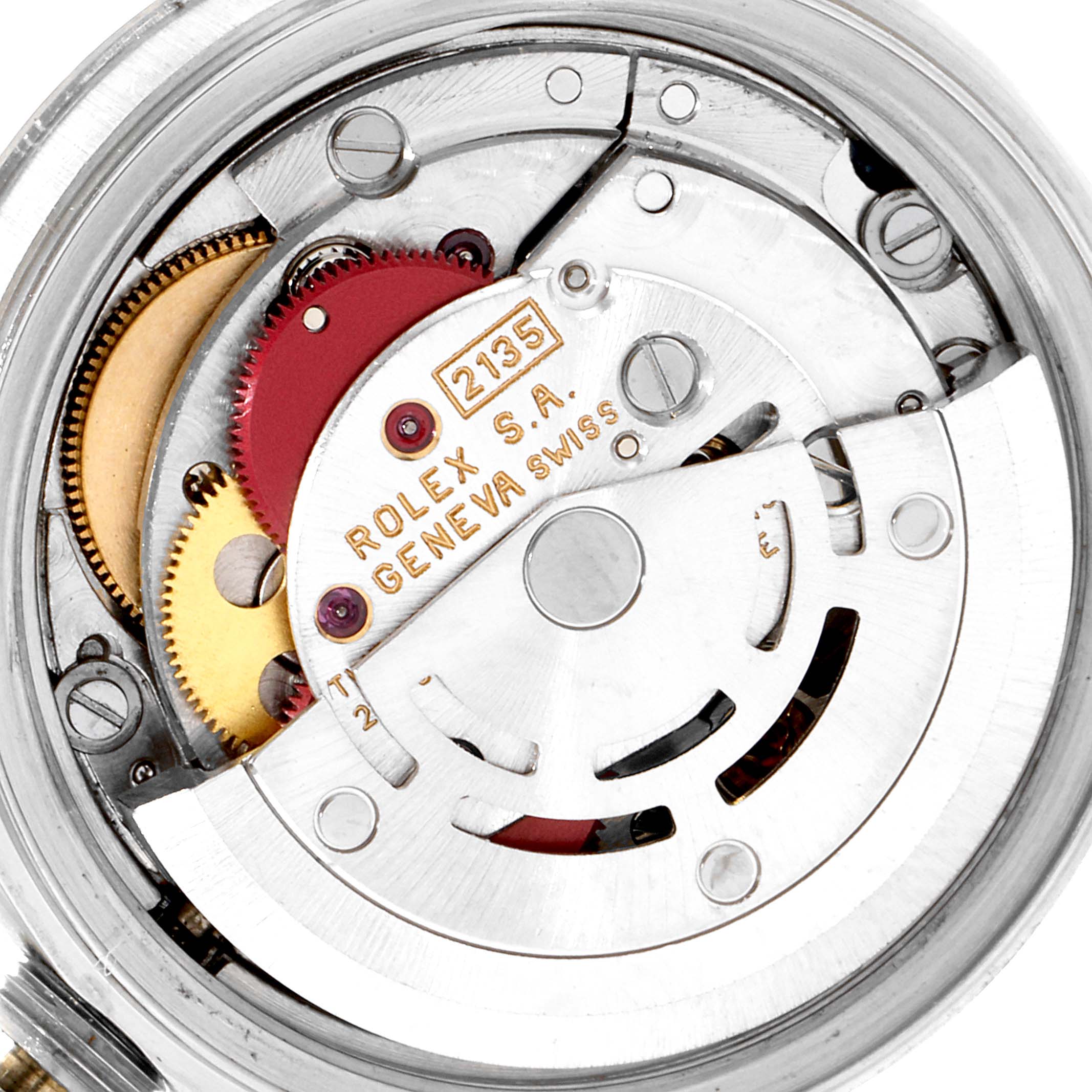 The image shows the movement and internal components of a Rolex Datejust 69174 Women
s Stainless Steel Blue Dial 69174 Women
s Stainless Steel Blue Dial watch.