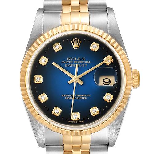 Photo of Rolex Datejust Steel Yellow Gold Vignette Diamond Dial Mens Watch 16233