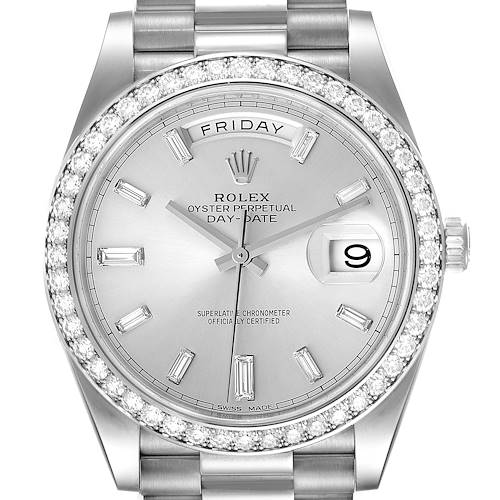 Photo of Rolex Day-Date 40 President White Gold Diamond Mens Watch 228349 Box Card