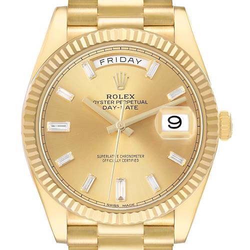 Photo of Rolex President Day-Date 40 Diamond Dial Yellow Gold Mens Watch 228238 Card