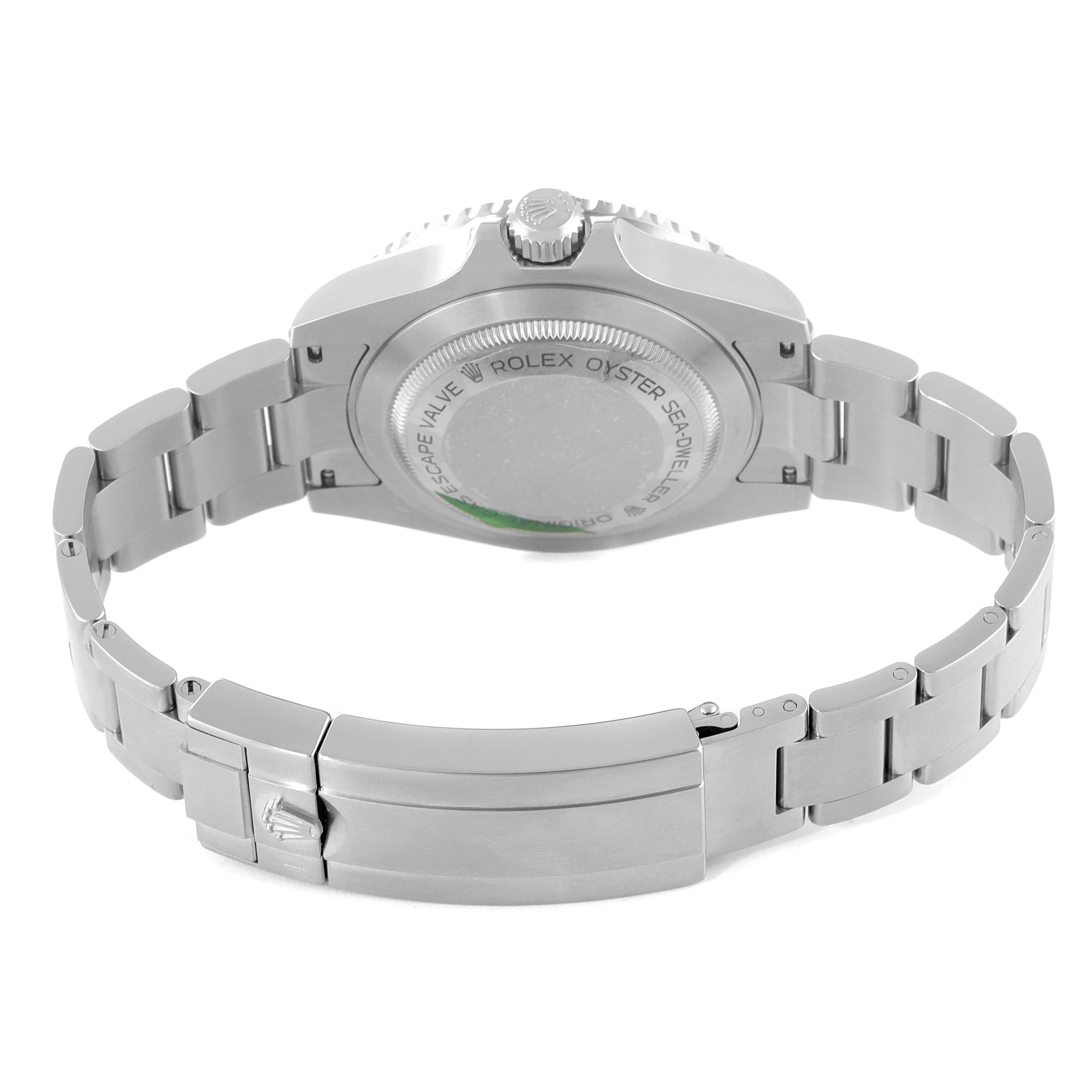 The image shows the back case and bracelet of a Rolex Sea-Dweller 116600 Men's Stainless Steel Black Dial 116600 Men's Stainless Steel Black Dial watch from a rear angle.