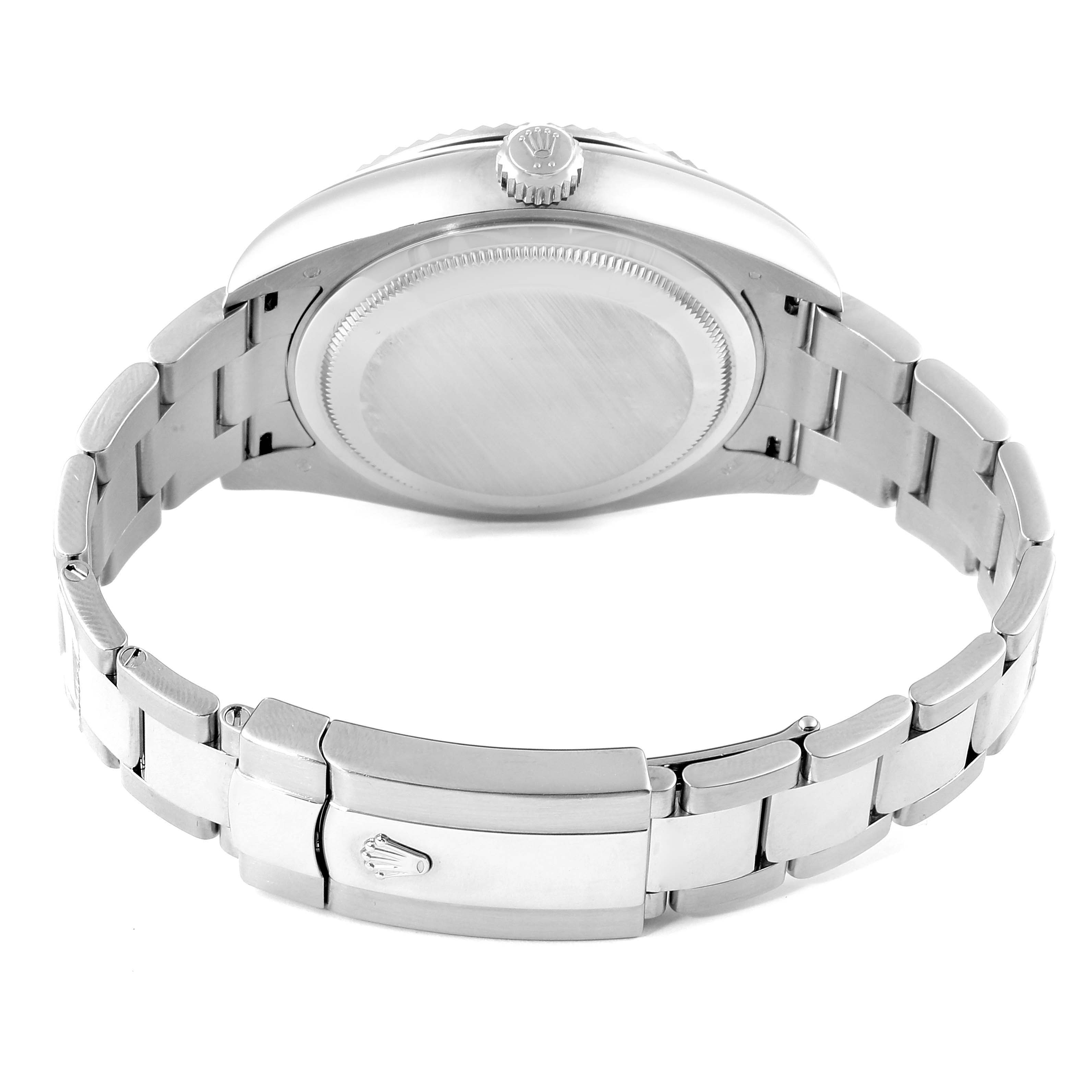 This image shows the back view of a Rolex Sky-Dweller 326939 Men's White Gold White Dial 326939 Men's White Gold White Dial watch, highlighting the case back and bracelet with clasp.