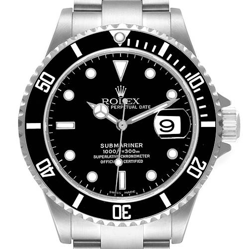 Photo of Rolex Submariner Black Dial Steel Mens Watch 16610