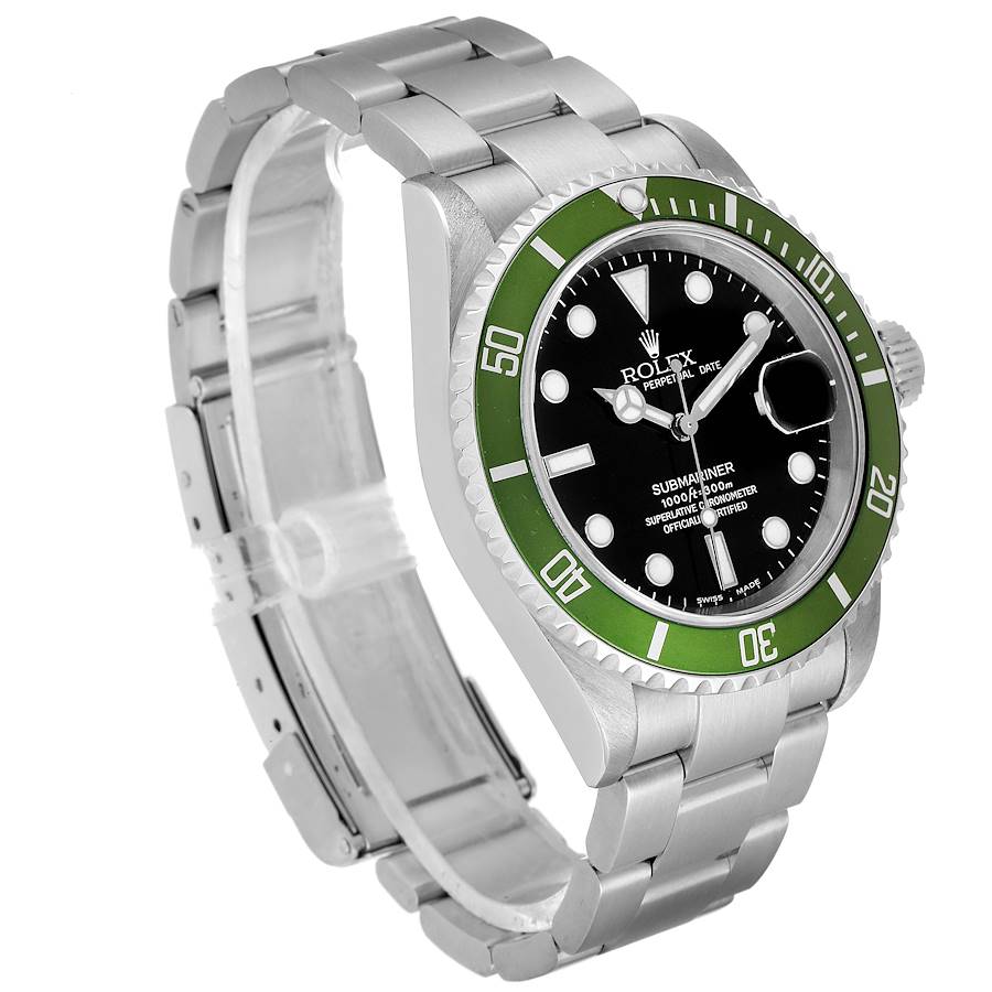 Rolex Submariner Kermit Green Bezel Flat 4 Steel Mens Watch