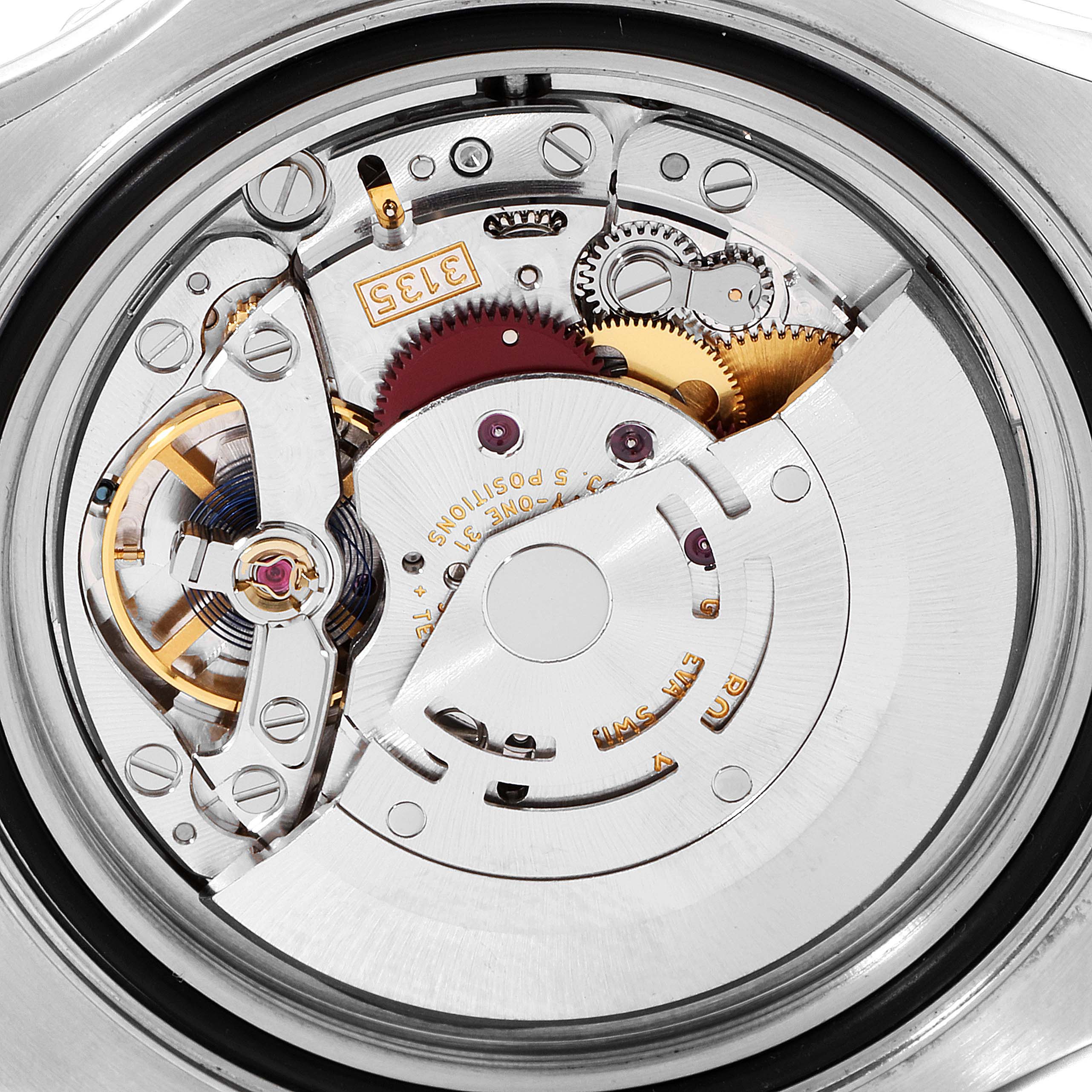 This image shows the inner mechanical movement of a Rolex Yacht-Master 16622 Men
s Stainless Steel Silver Dial 16622 Men
s Stainless Steel Silver Dial watch from a top-down angle.