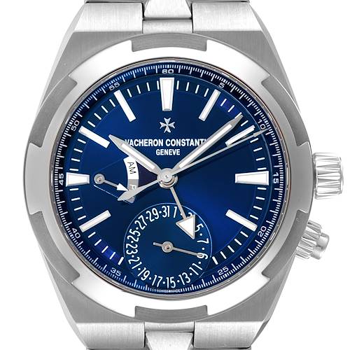 Vacheron Constantin Overseas Dual Time Blue Dial Steel Watch 7900V Box Card