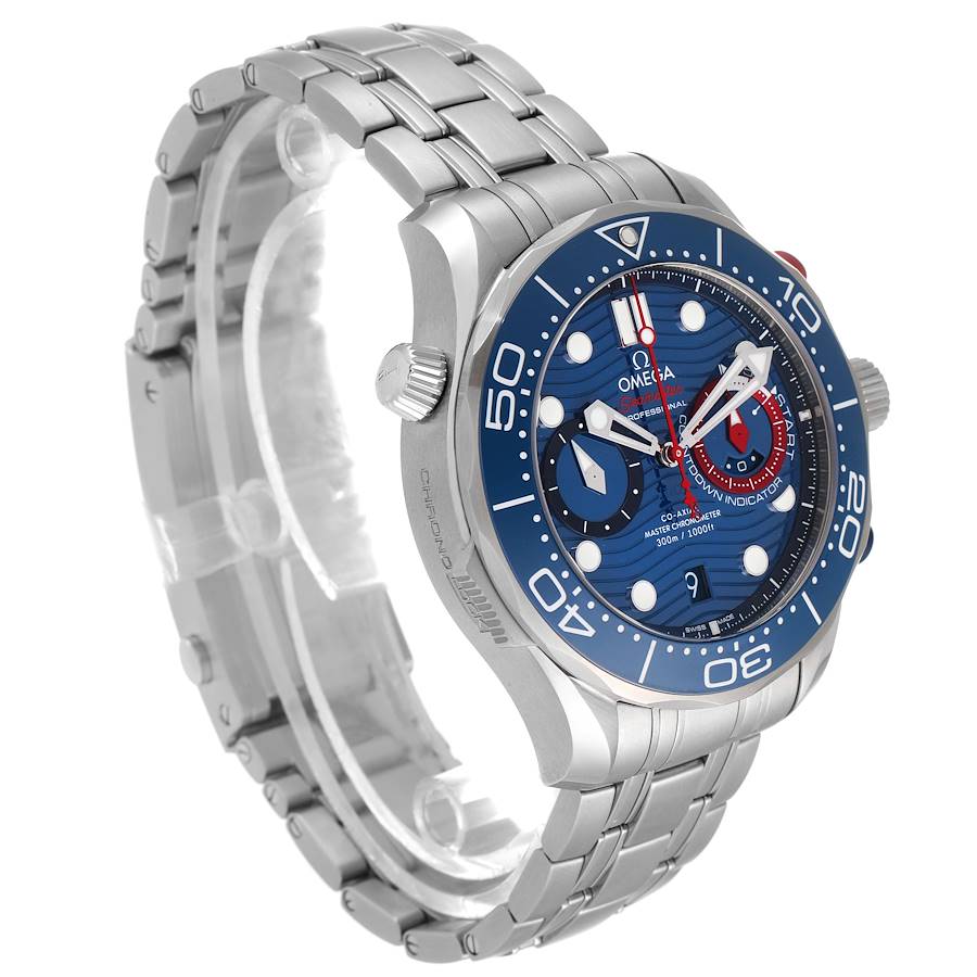 Omega Seamaster 300M Chronograph AMERICA'S CUP 2021 44mm Blue Dial  210.30.44.51.03.002 Box Papers