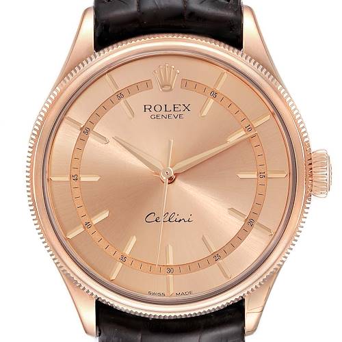 Photo of Rolex Cellini Time Rose Dial EveRose Gold Mens Watch 50505 Unworn