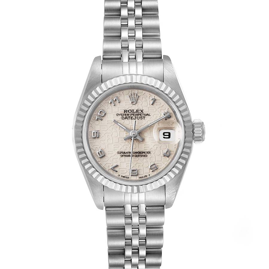 Rolex Datejust 26 Steel White Gold Anniversary Dial Ladies Watch 69174 Papers SwissWatchExpo