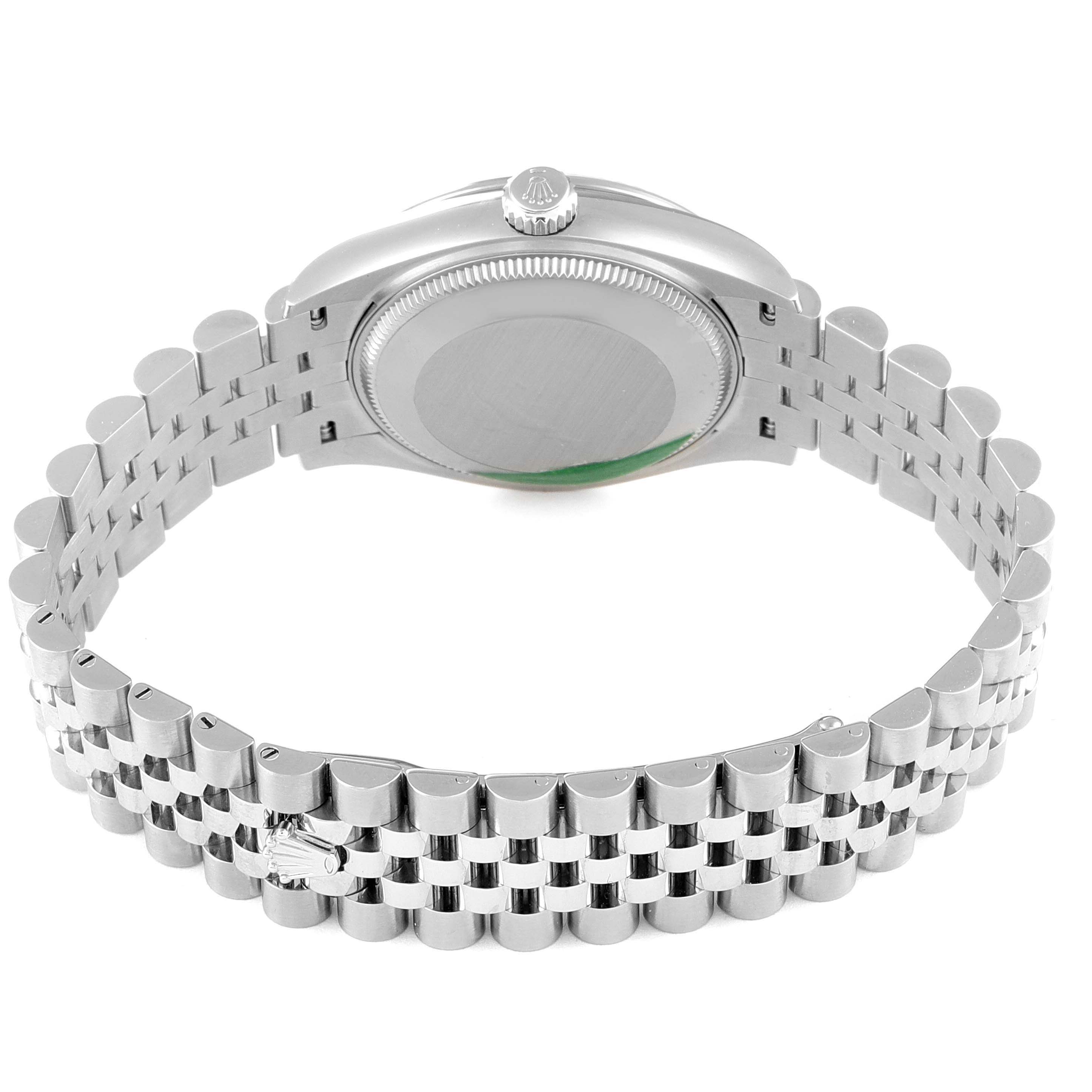 The image shows the back view of the Rolex Mid-Size 278274 Women's Stainless Steel Blue Dial 278274 Women's Stainless Steel Blue Dial model watch, highlighting the case back and part of the metal bracelet.