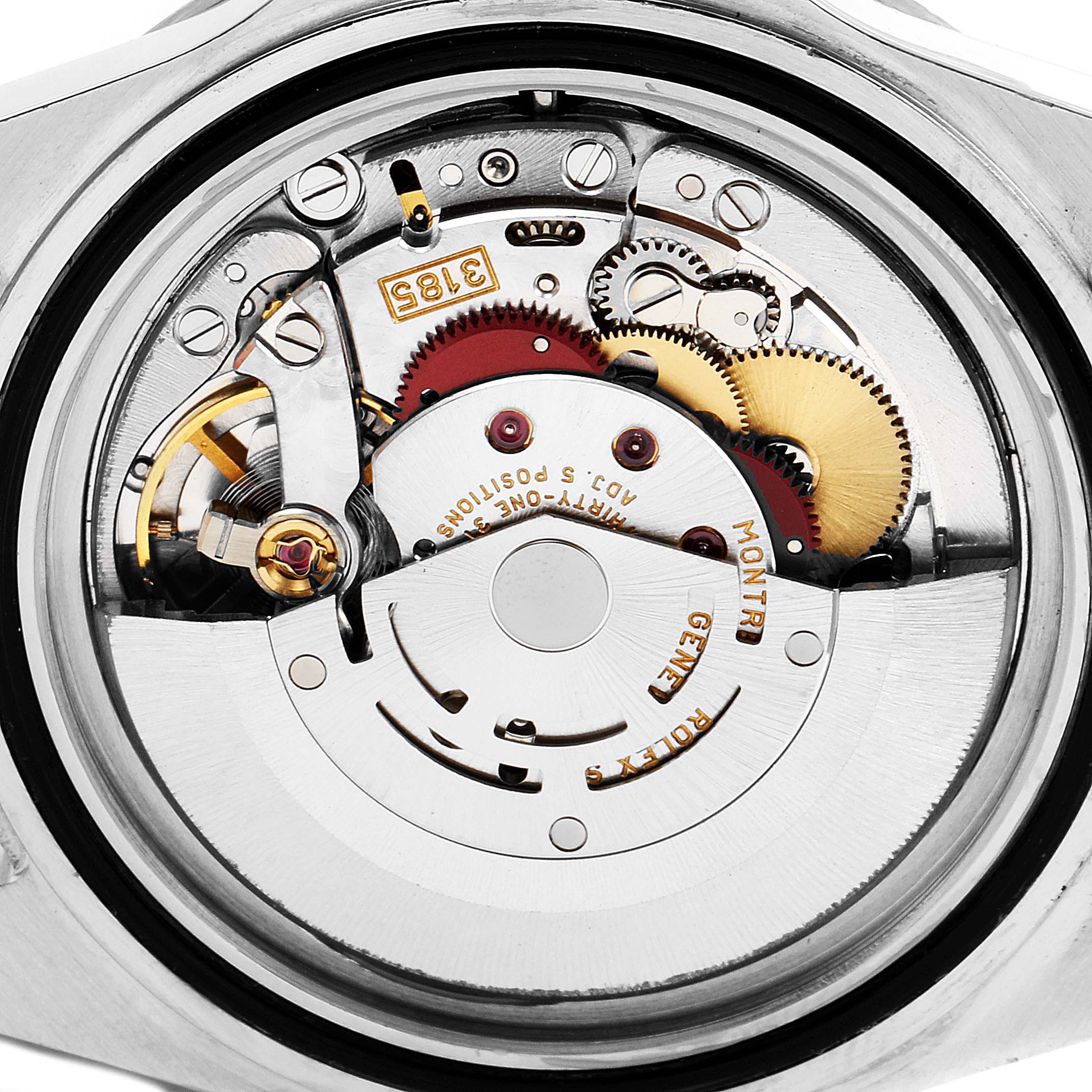 This image shows the intricate internal mechanism of a Rolex Explorer 16570 Men
s Stainless Steel White Dial 16570 Men
s Stainless Steel White Dial watch viewed from the back.