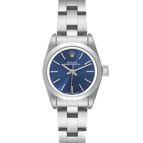 Photo of Rolex Oyster Perpetual Nondate Blue Dial Steel Ladies Watch 67180