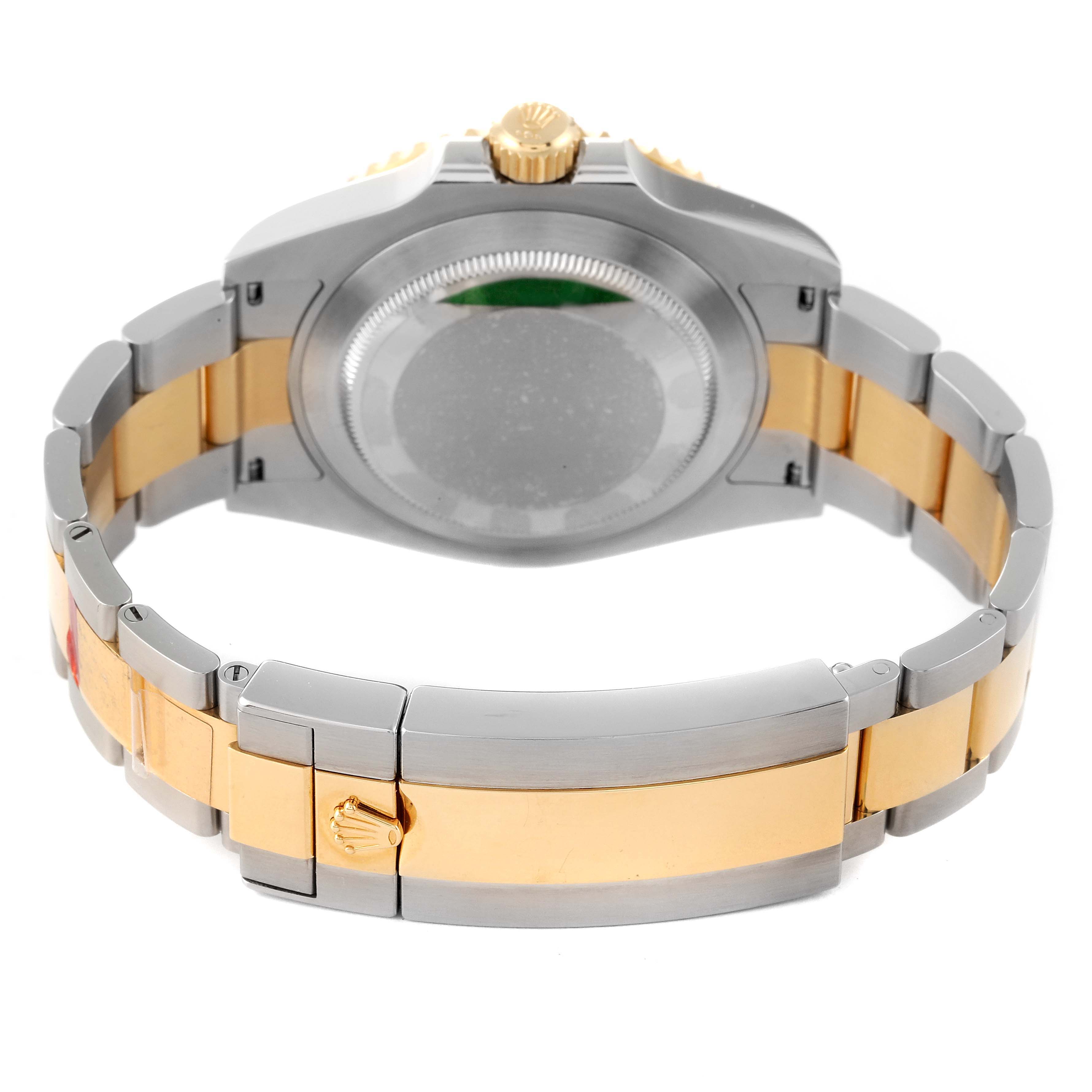 The image shows the case back and bracelet of a Rolex Submariner 126613 Men's Steel and Gold (two tone) Blue Dial 126613 Men's Steel and Gold (two tone) Blue Dial watch, viewed from the rear angle.