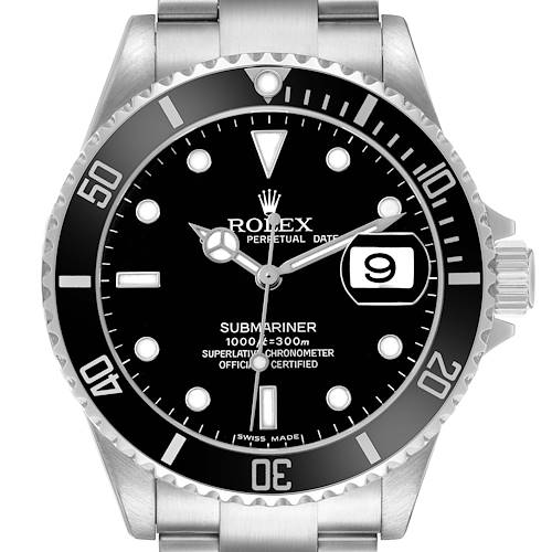 Photo of Rolex Submariner Date Black Dial Steel Mens Watch 16610