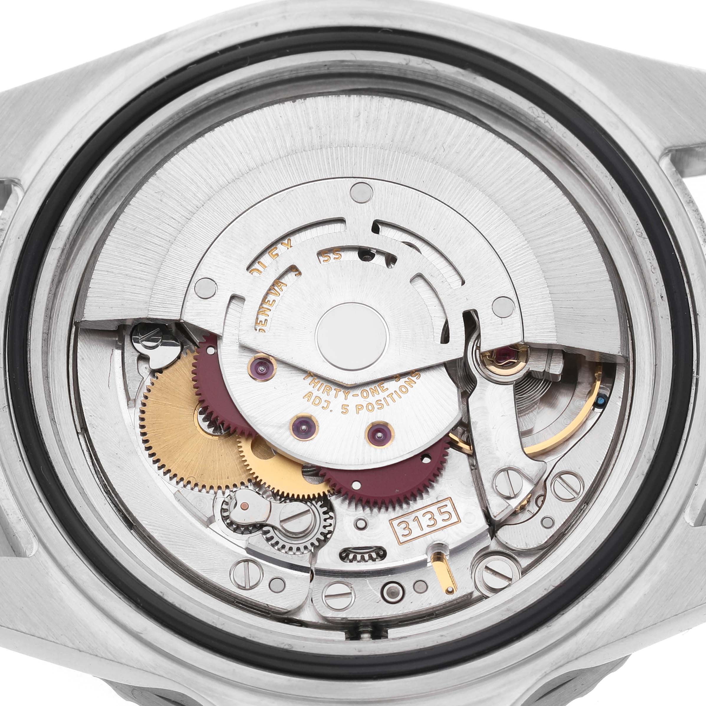 This image shows the internal mechanical movement of a Rolex Submariner 16610 Men's Stainless Steel Black Dial watch, viewed from the back.