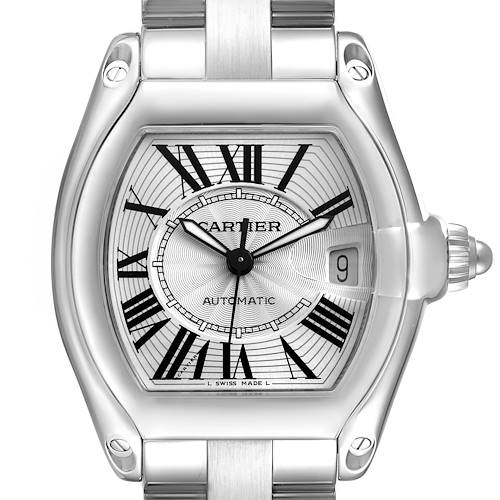 Photo of Cartier Roadster Large Silver Roman Dial Steel Mens Watch W62025V3