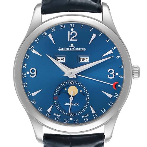Photo of Jaeger LeCoultre Master Calendar Moon Phase Steel Mens Watch 176.8.12.S