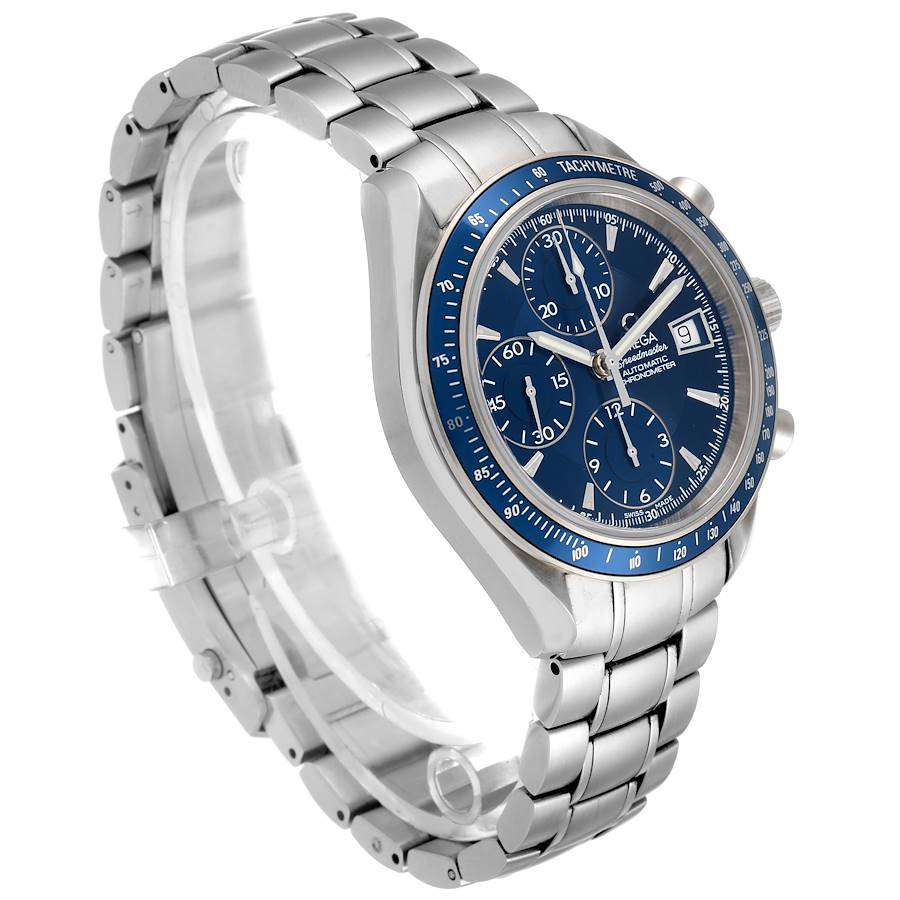 Omega Speedmaster Date Blue Dial Chronograph Mens Watch 3212.80.00