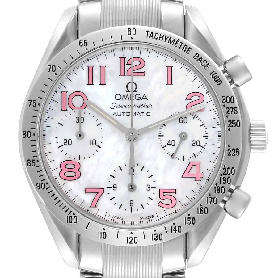 Omega Speedmaster Mother of Pearl Dial Steel Mens Watch 3834.74.34 Box Card SwissWatchExpo